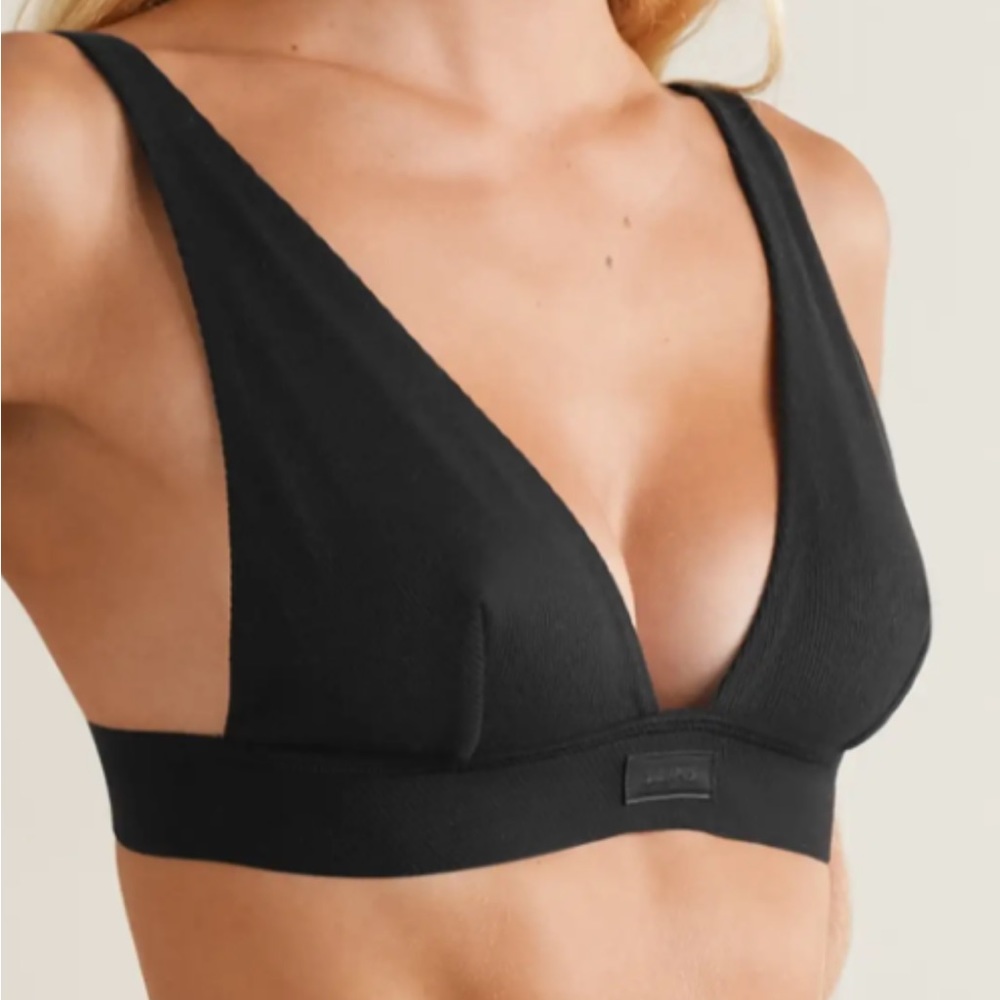 SKIMS cotton plunge bra bralette XS